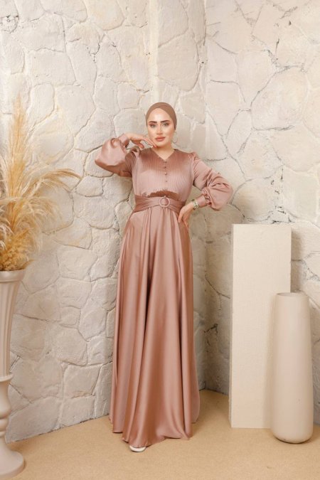 فستان ستان سادة