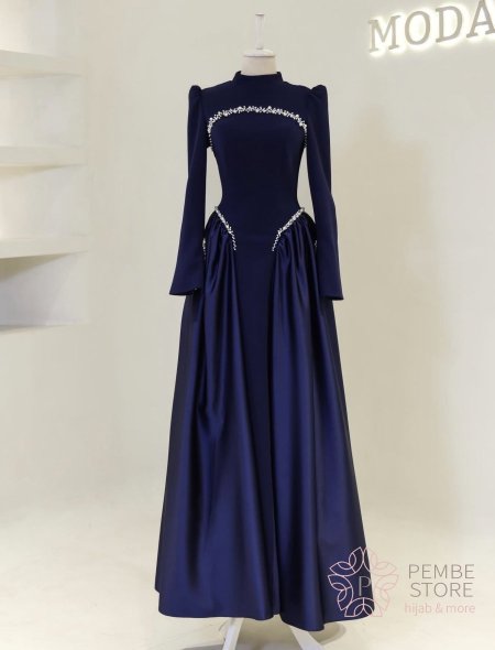 فستان زمردة كحلي